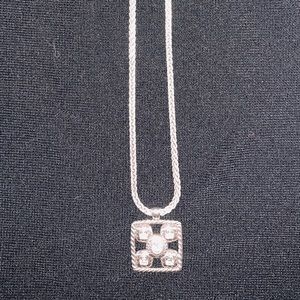 Brighton necklace - silver chain, 5 CZ Stones